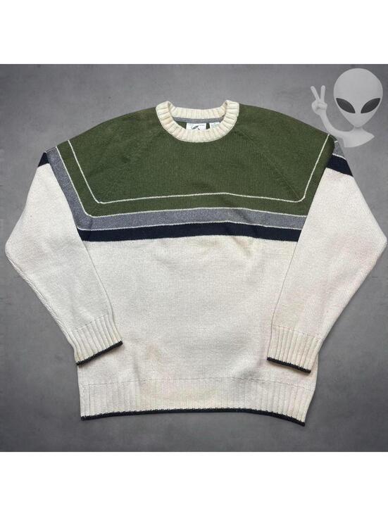 Other - Kirra Vintage Sweater Medium Green Cream Colorblock Knit Y2K Surf Skater Indie